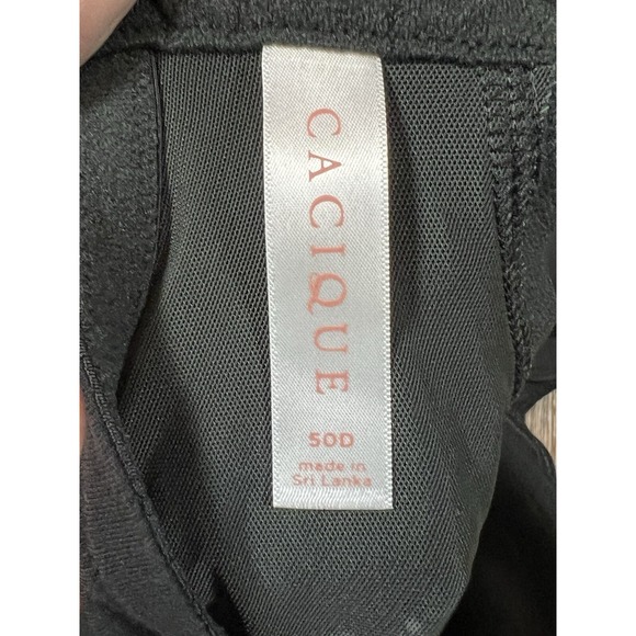 Cacique Lane Bryant 50D Lightly Lined Full Coverage Bra Black Underwired - Picture 3 of 4